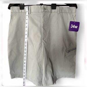 Pebble Beach Light Khaki Gray Hybrid Shorts
